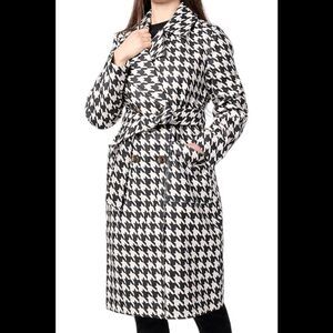 Thread Collective Women's Trench Patterned Trench Coat Houndstooth - Regular